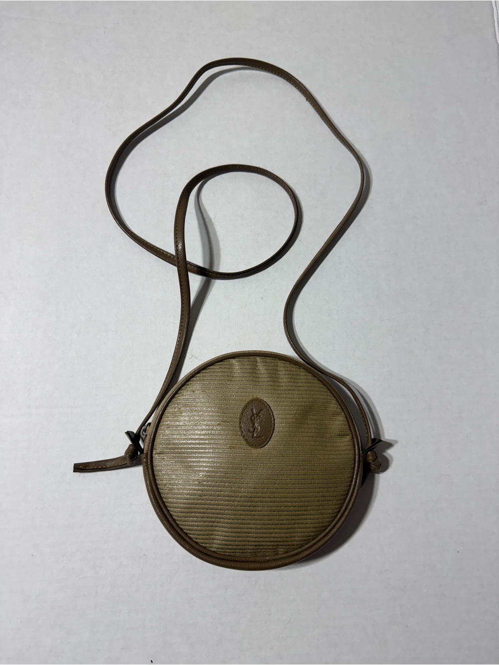 Vintage 1980s Yves Saint Laurent x Noevir circle crossbody bag